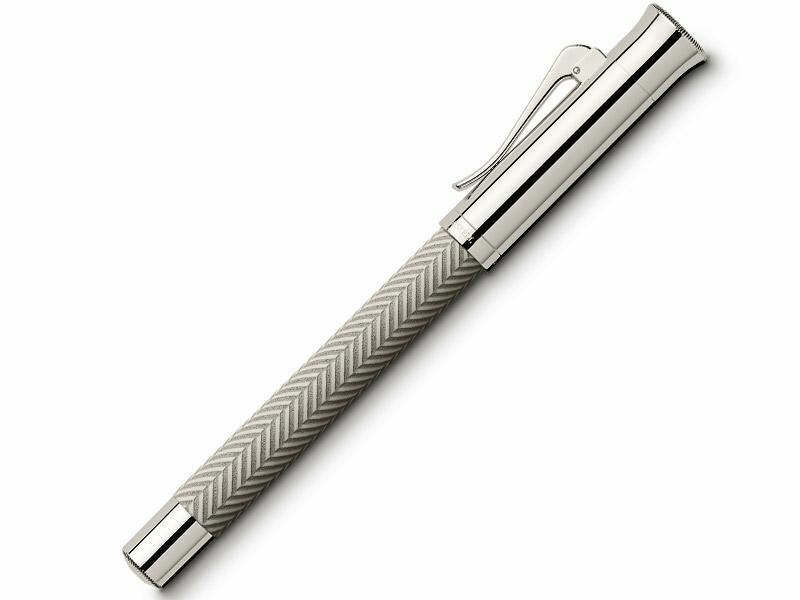 Graf Von Faber Castell Light Grey Guilloche Ciselé Medium Fountain Pen (#146780)