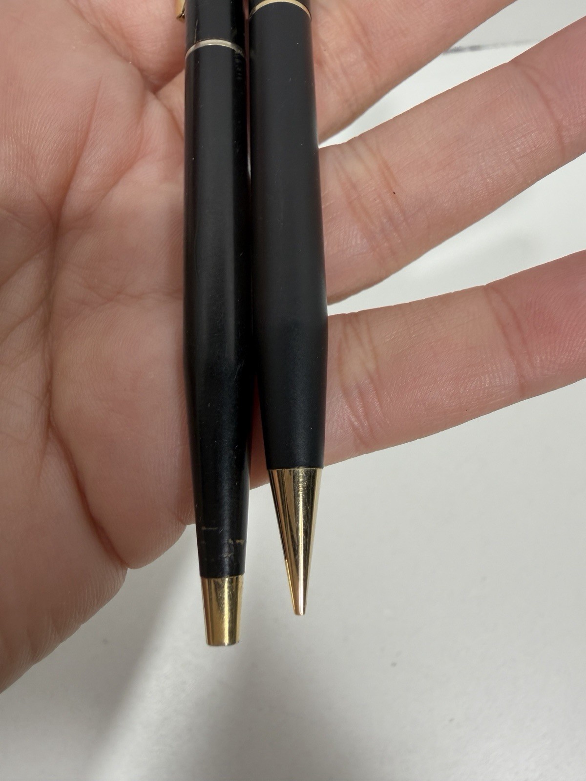 Sheaffer Vintage Snorkel Fountain Pen & Pencil Set Black NOT Working W/ Name Emb