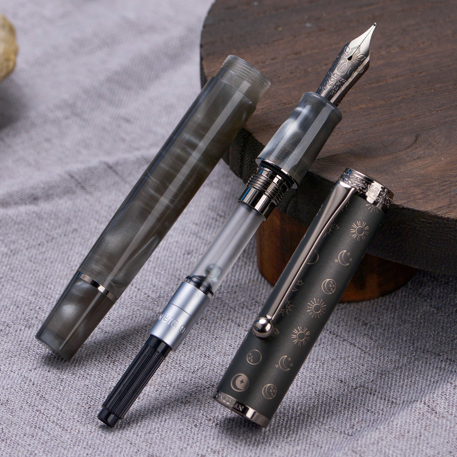Hongdian N8S Acrylic Fountain Pen EF/F/M//Nib Writing Pen, Gray, Green, Red