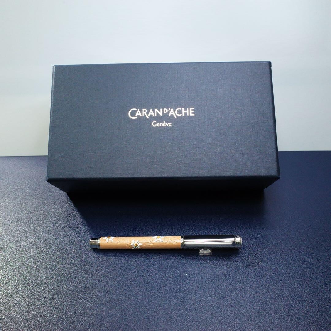 Caran d’Ache Varius Edelweiss Fountain Pen 18K Medium M Nib Limited Wood Boxed