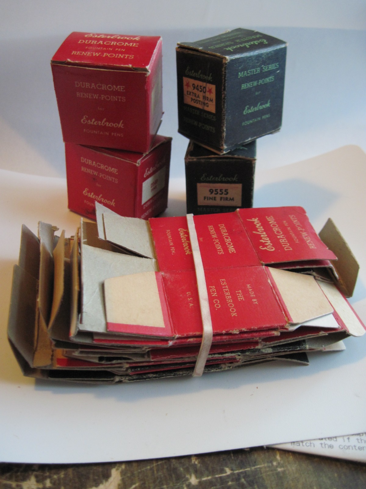 Vintage Esterbrook Master/Durachrome Fountain Pen Renew Point boxes (empty) 17