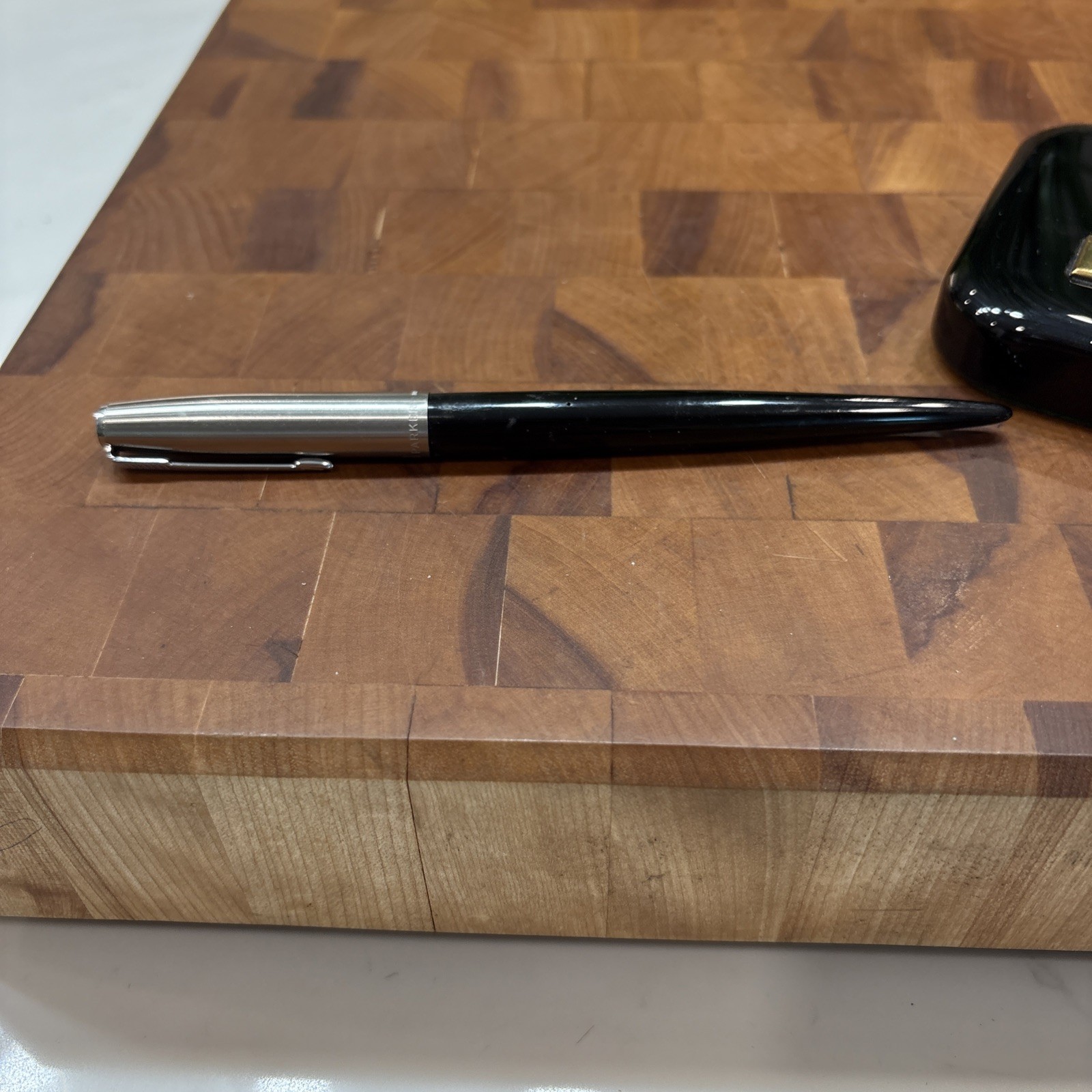 Parker 21 Vintage Fountain Desk Pen Set GE water Coolers Advertising Base
