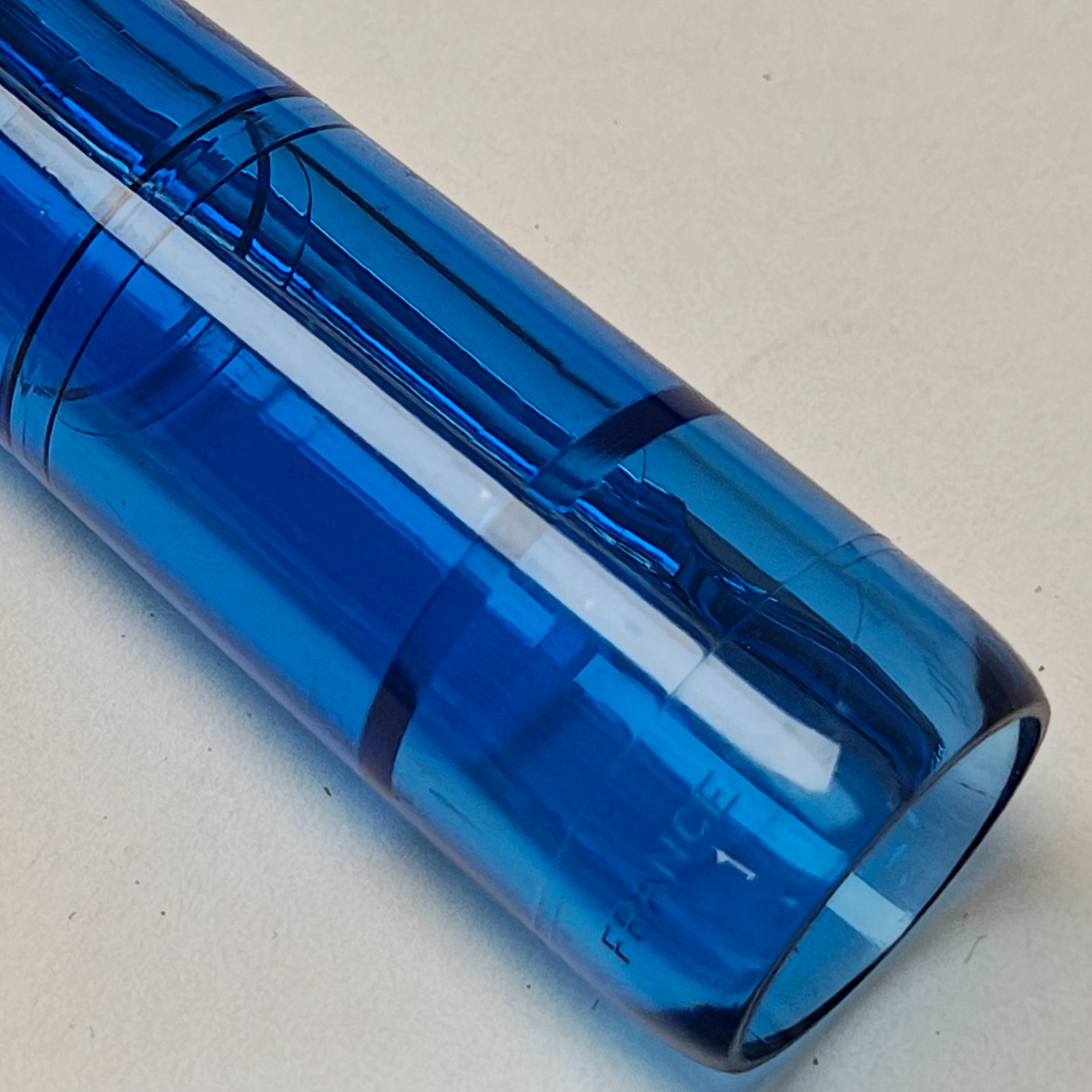 Vtg Waterman Kultur Fountain Pen Transparent Blue Demonstrator Fine Pt France