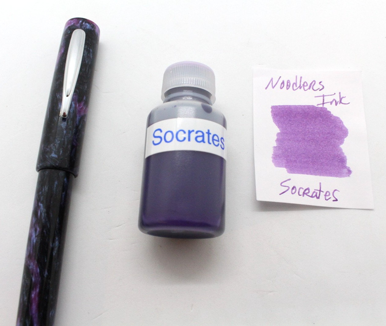 Handmade Quasar Bloom Swirl Alumilite Fountain Pen with 30ml Noodlers Socrates