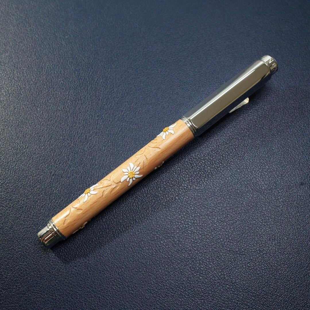 Caran d’Ache Varius Edelweiss Fountain Pen 18K Medium M Nib Limited Wood Boxed