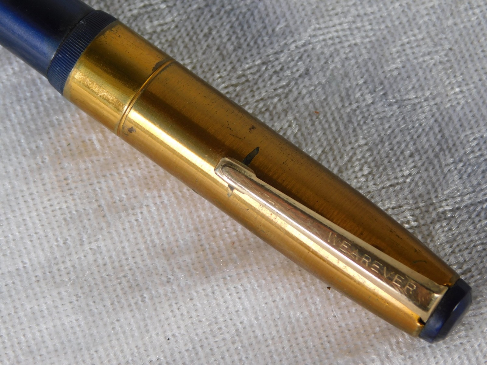 Vintage Wearever Dark Blue Gold Fountain Pen Lever Fill