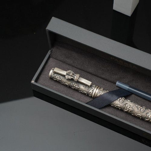 Vintage style Design Luxury Writing 925 Antique Silver Fountain Pen with Refill