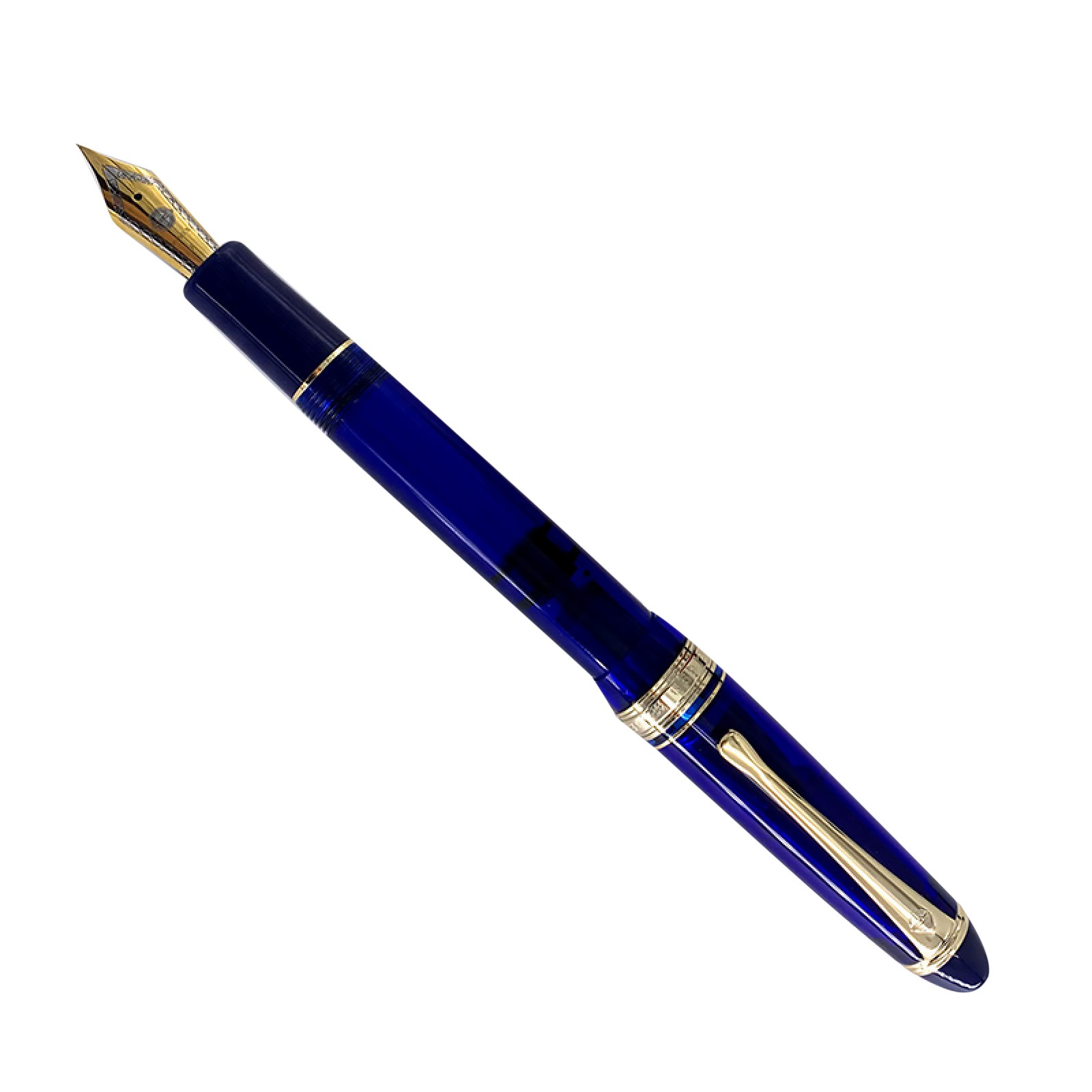 Wing Sung 699 Acrylic Piston Fountain Pen Translucent Blue EF/0.38mm Nib