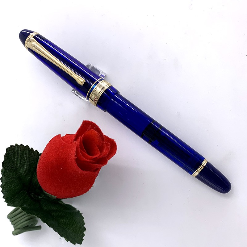 Vintage Wing Sung 699 Acrylic Resin Piston Fountain Pen Clip 0.7mm M Nib w