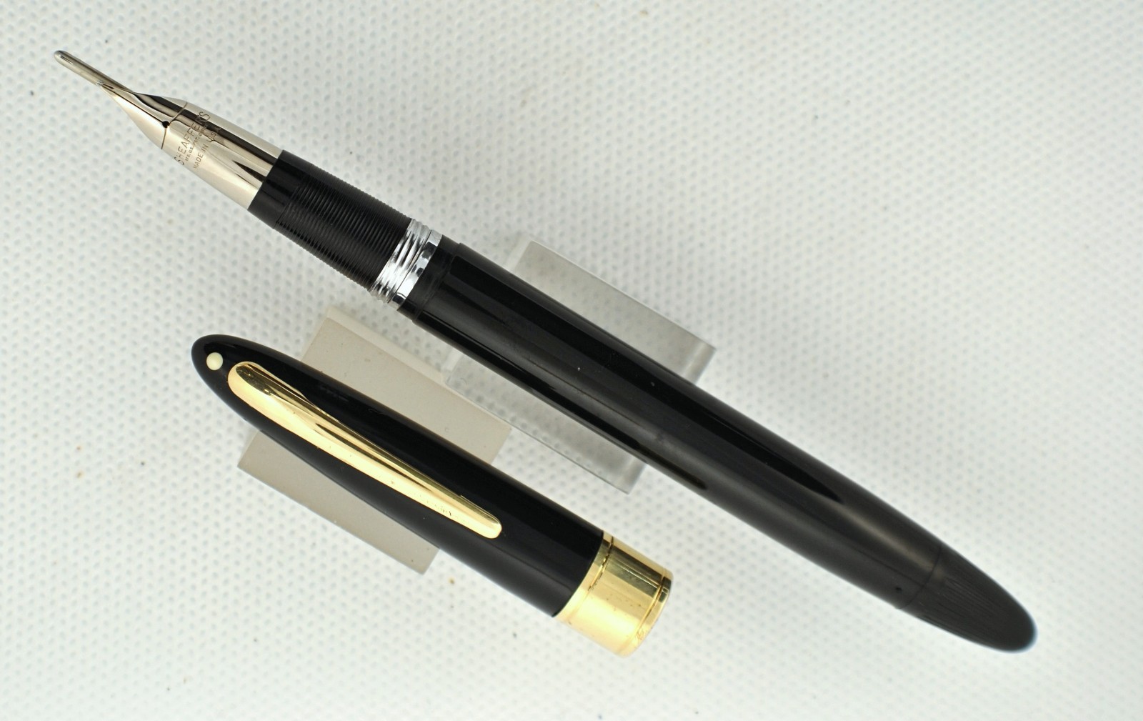 Very Nice Black Snorkel Statesman, Fine Point Palladium Triumph Nib, RESTORED