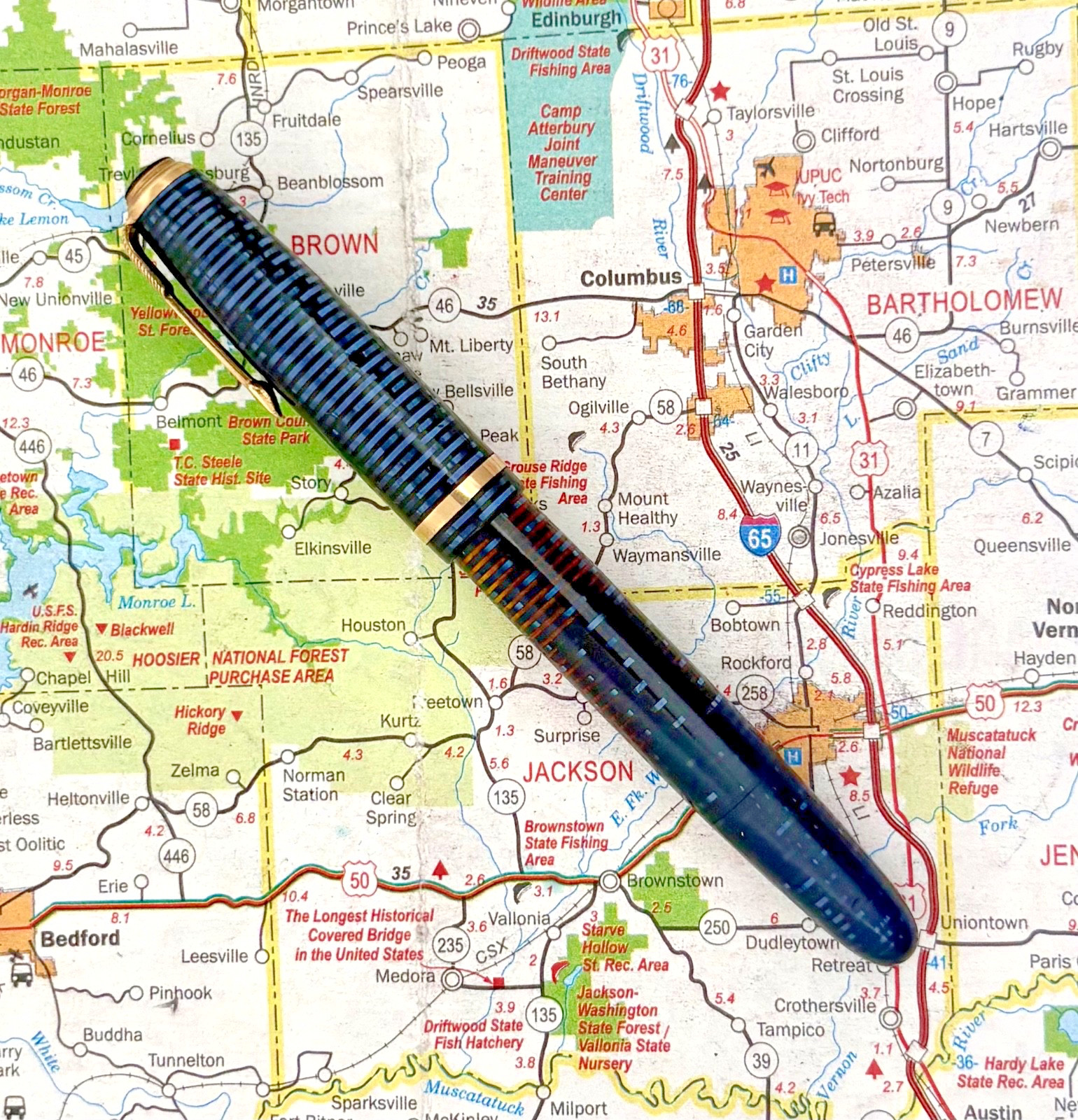 Vintage Parker Vacumatic Fountain Pen, Blue sub-Debutante w/ 14k nib – restored
