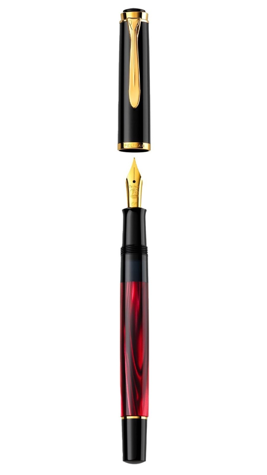 PELIKAN SPECIAL EDITION CLASSIC M200 MARBLED RED FOUNTAIN PEN Medium Nib