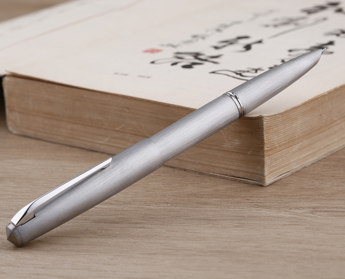 Majohn Ti200 titanium alloy Fountain Pen Fine nib with Converter, Bright / Matte