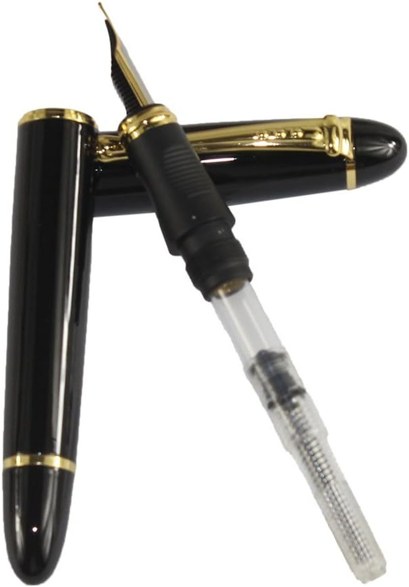 450 Normal Nib Fountain Pen Black with 5 Color Ink Cartridges