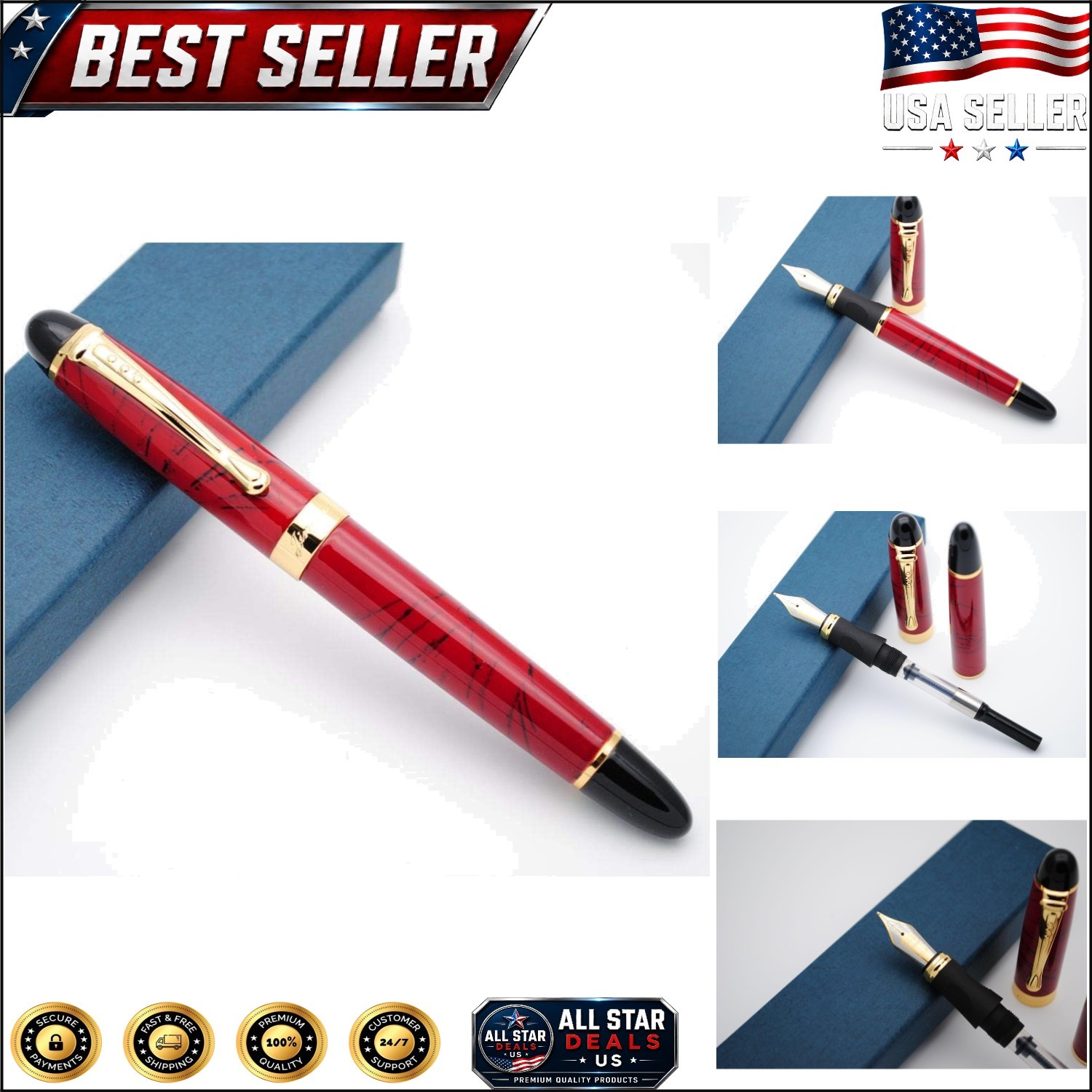 Luxury X450 Fountain Pen M Nib – Elegant Lightweight Red Writing Instrument