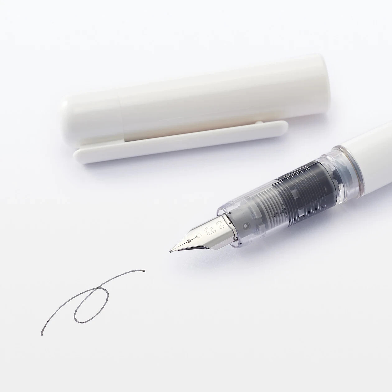 MUJI Polycarbonate Fountain Pen Black Water-based Made in Japan