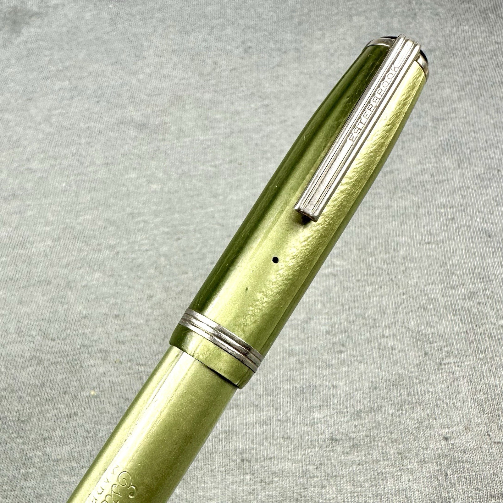 Vintage Lighter Green Esterbrook J Pen w/ 9450 Fine Nib, With New Sac