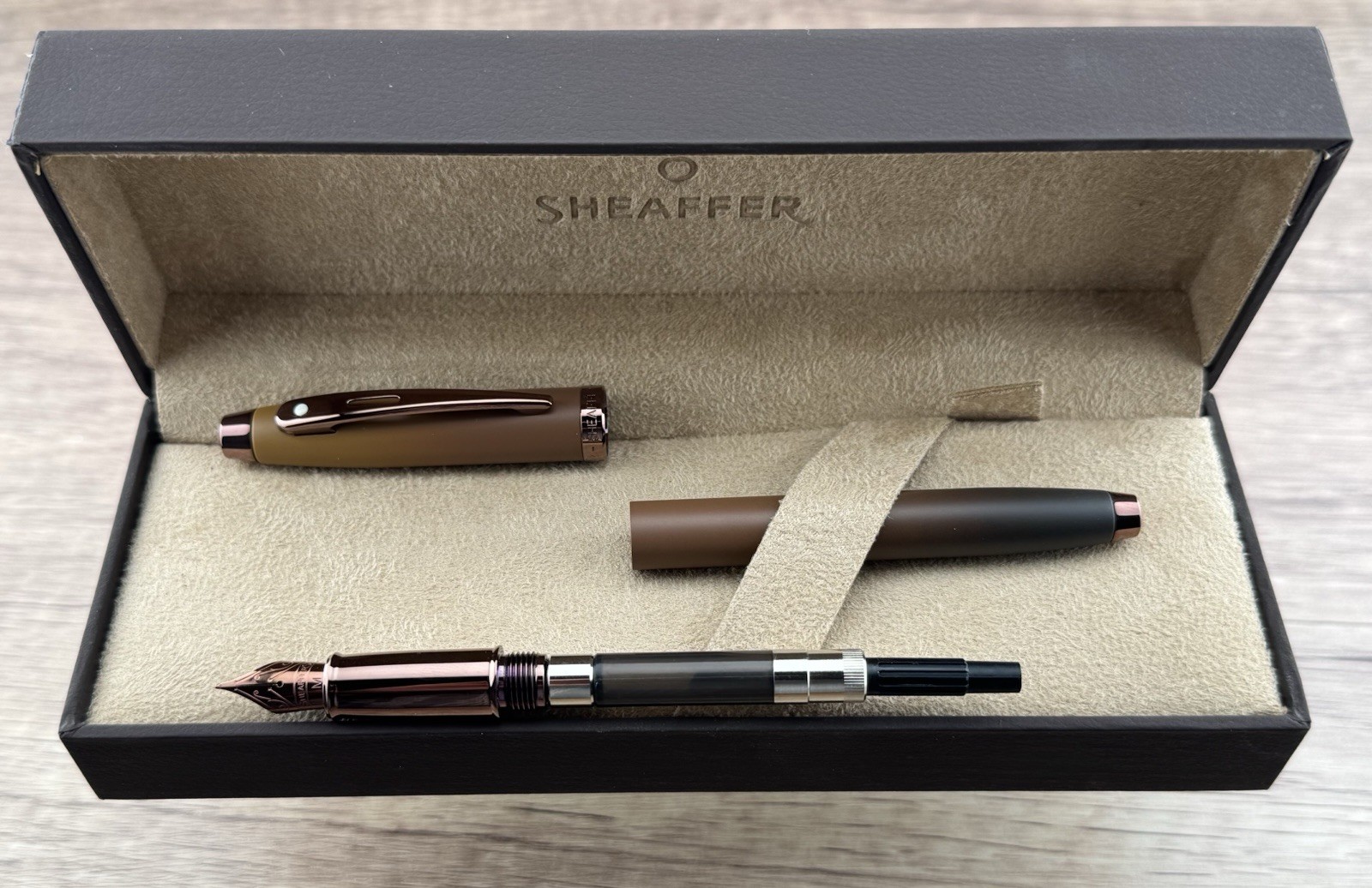 Sheaffer 100 Coffee Edition Fountain Pen Medium M Nib Brown Ombre