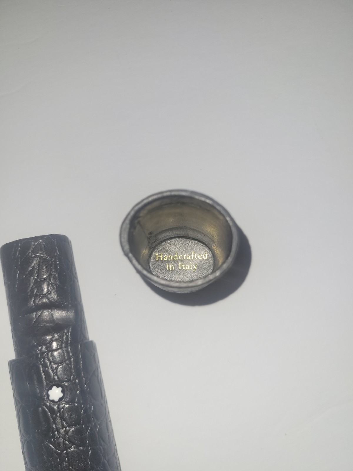 Montblanc Black Leather Cylindrical Fountain Pen Case