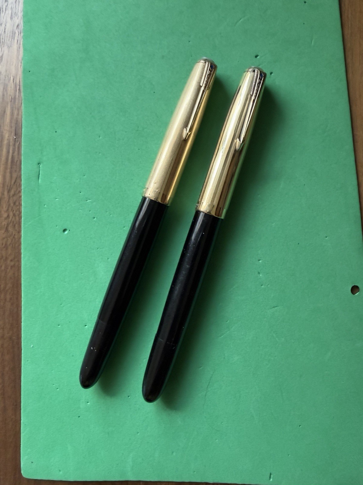 Set of (2)Vintage Parker 51 Vacumatic Black Color 14 K Gold Nibs NOT WORKING