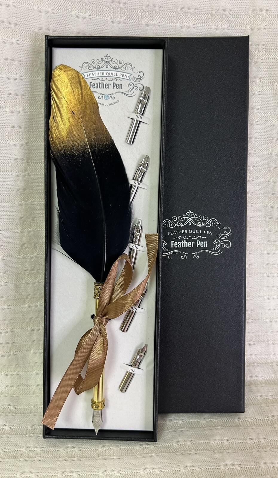 Feather Quill Pen Feather Pen Dip Water Pen 5 Extra Nib’s