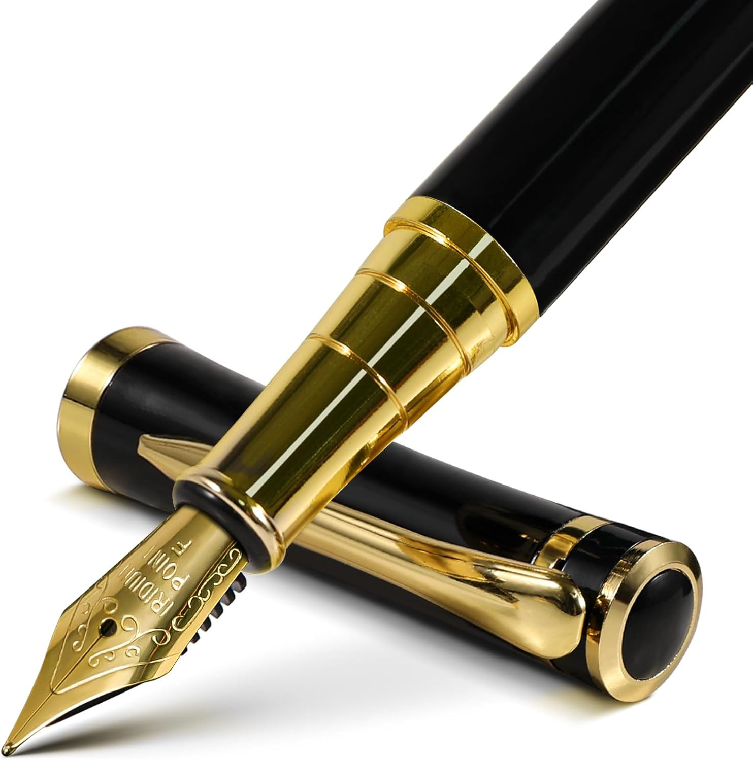 Fountain Pen with Fine Nib | Luxury Black Finish, Smooth Ink Flow, Complete Set