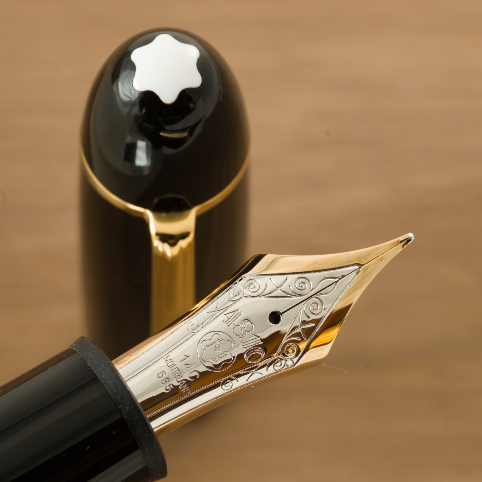 Vintage 2000s Montblanc 149 14C F 2 tone nib Modern Feeder Tested From Japan