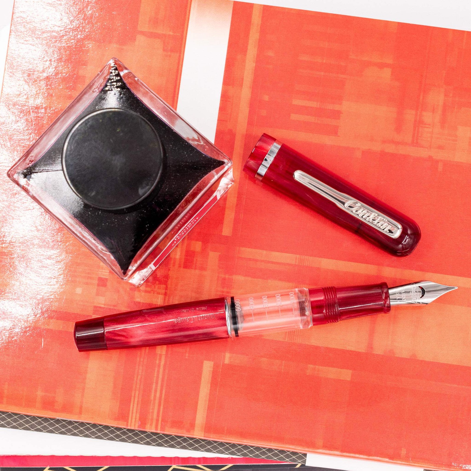 Conklin Heritage Word Gauge Fountain Pen – Red