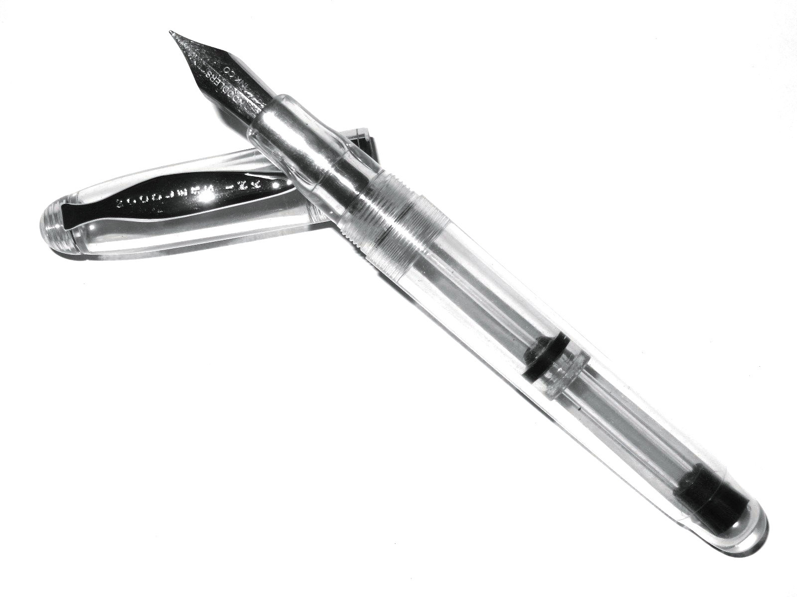 NOODLERS Fountain Pen – CLEAR AHAB DEMONSTRATOR – Flex Nib – New In Box – #15021