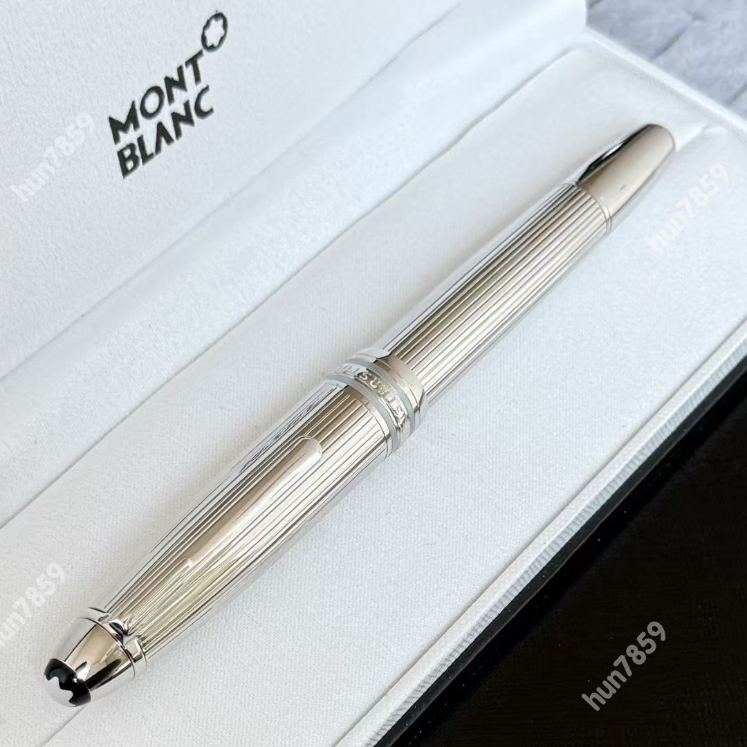 Hot Montblanc Meisterstück Solitaire Silver Barley Luxury Fountain Pen Gift Set