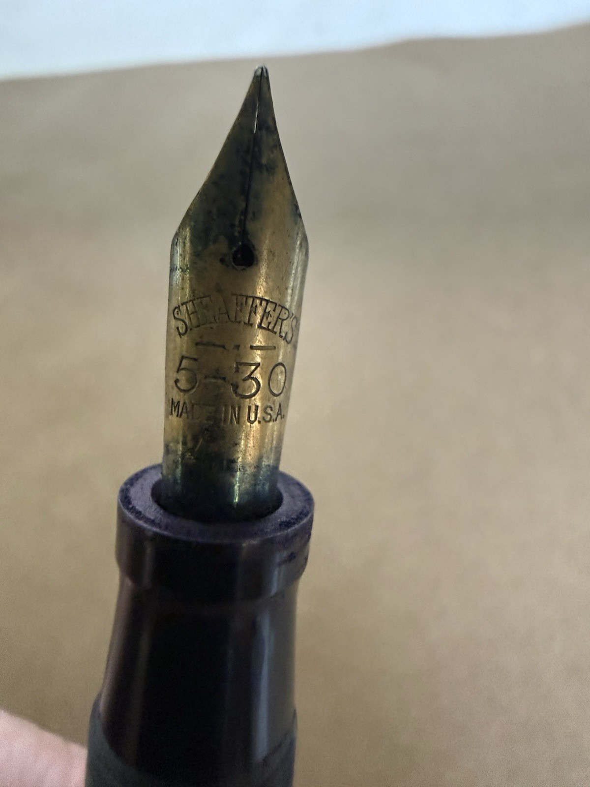 Vtg 1920/30s Shaffers Combo Pen & Pencil, Black & Pearl,Gold Accents,Lever Fill.