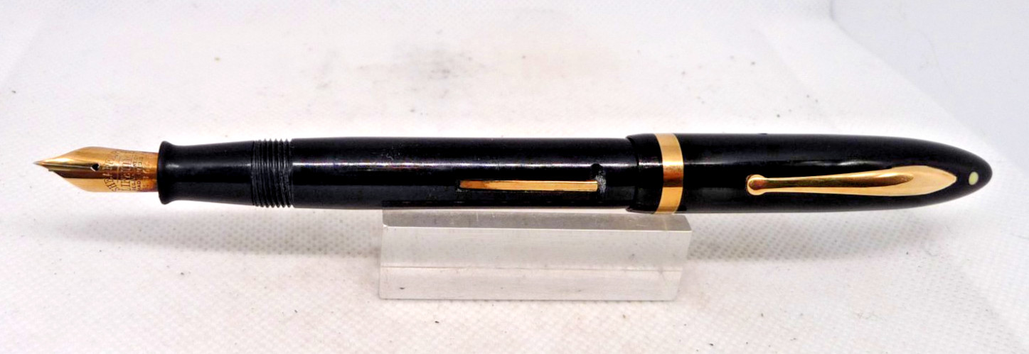 Sheaffer Vintage White Dot Black Lever Fill Fountain Pen-l4k Litetime fine nib