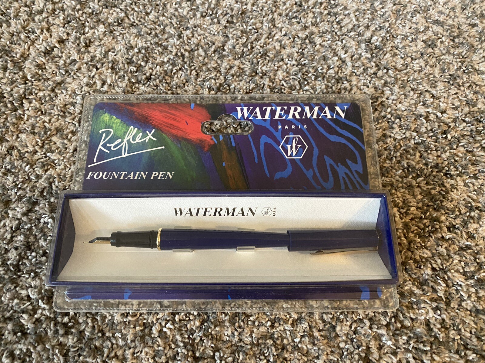 Waterman Paris Reflex Fountain Pen Dark Blue with Gold Trim – New