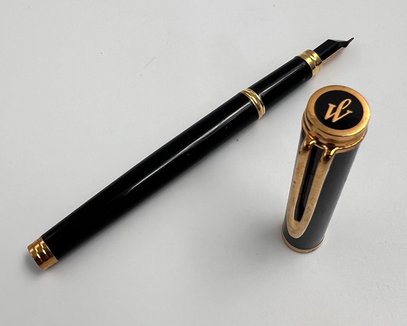 VINTAGE WATERMAN IDEAL 18K 750 FOUNTAIN PEN PARIS FRANCE W/BOX AND CARTRIDGE