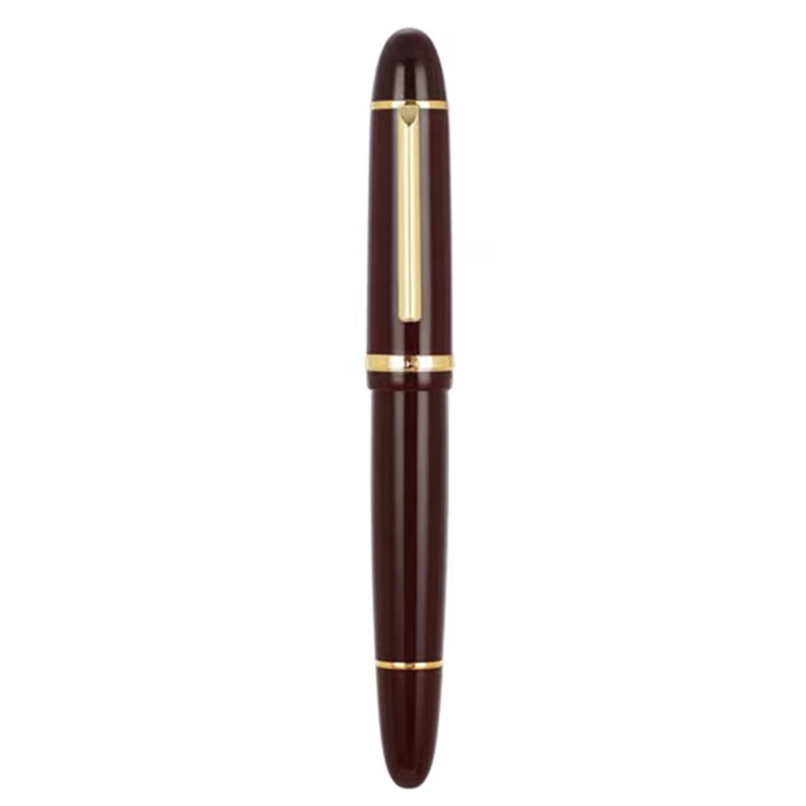 Wine Red Acrylic Fountain Pen Metal Gold Clip Fine 0.5mm Nib Writing Ink Pen H