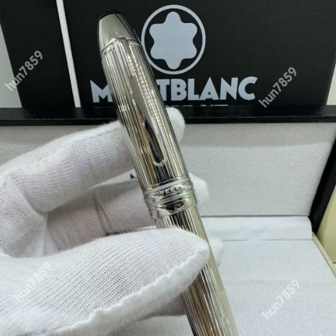 Hot Montblanc Meisterstück Solitaire Silver Barley Luxury Fountain Pen Gift Set