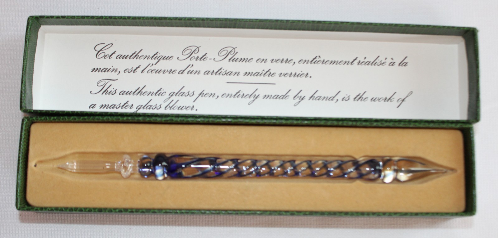 UNUSED D. NORE PARIS MURANO GLASS PEN HANDMADE BY FRANCE MASTER w/BOX MINT