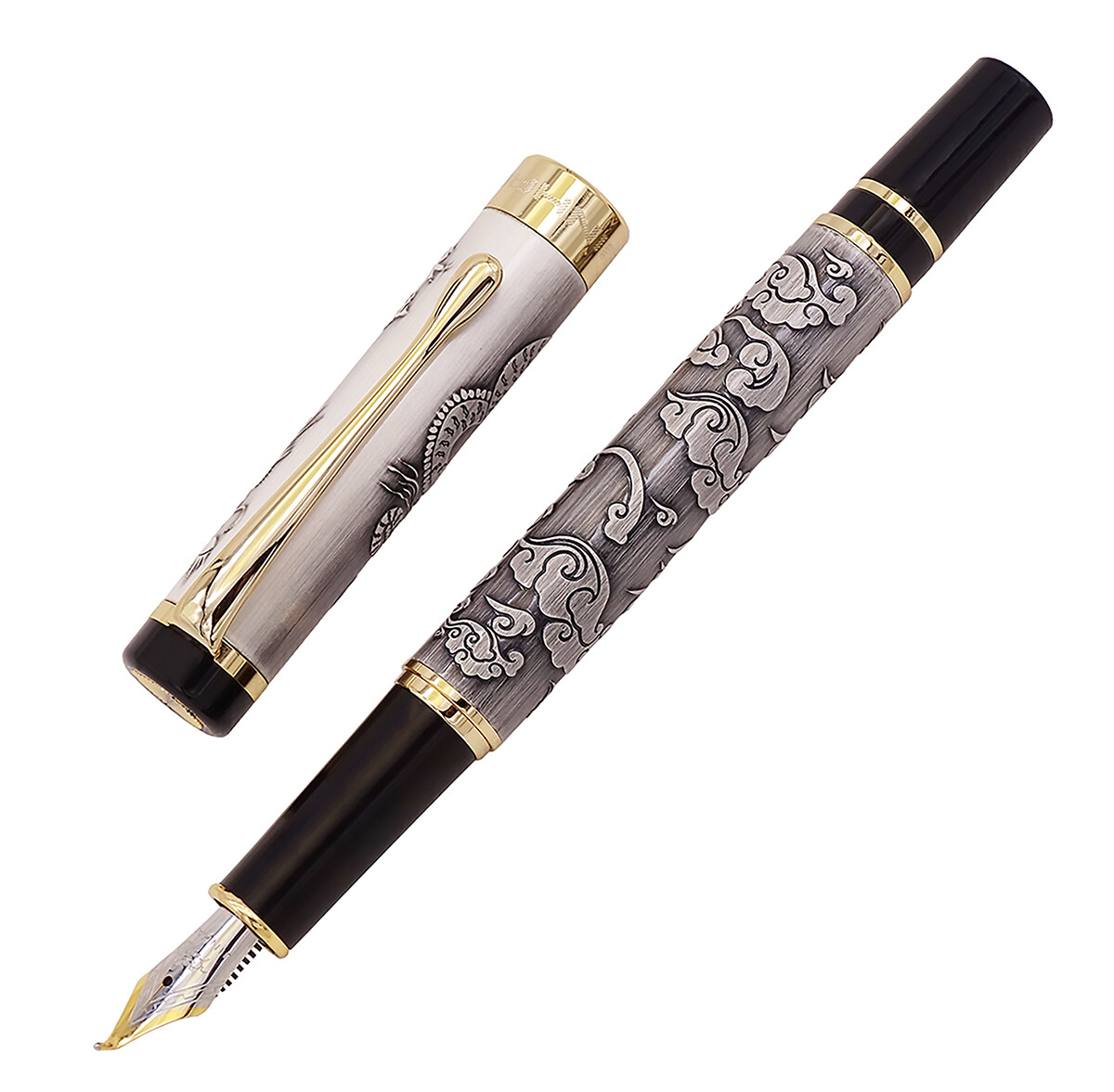 Jinhao 5000 Fude Fountain Pen Calligraphy Bent Nib Pen Dragon Embossed Pattern