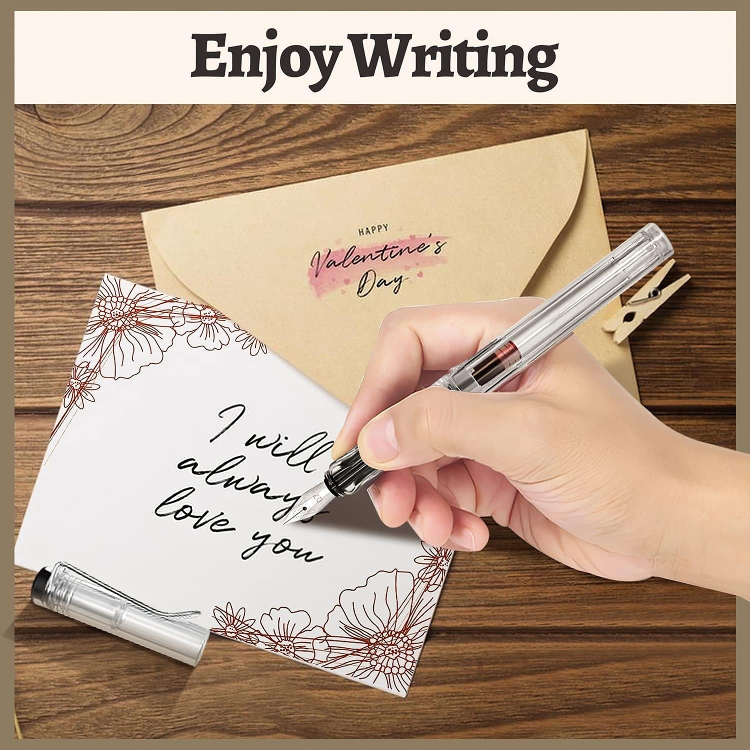 Calligraphy Set, 7 Pcs Fountain Pen with Different Replaceable Nib and 40 Replac
