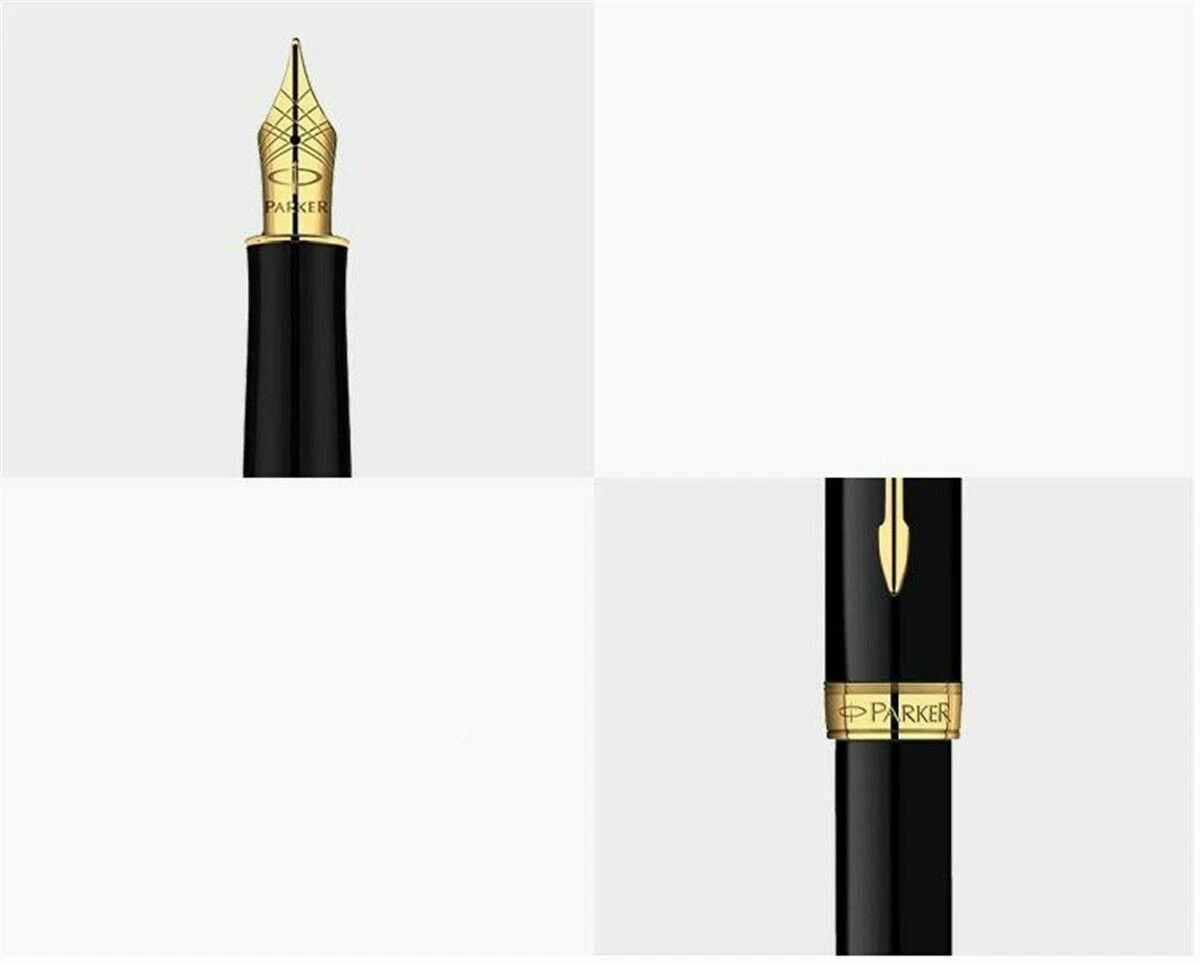 Good Black/Gold Clip Parker Sonnet Series Fine (F) Nib Fountain Pen No Box
