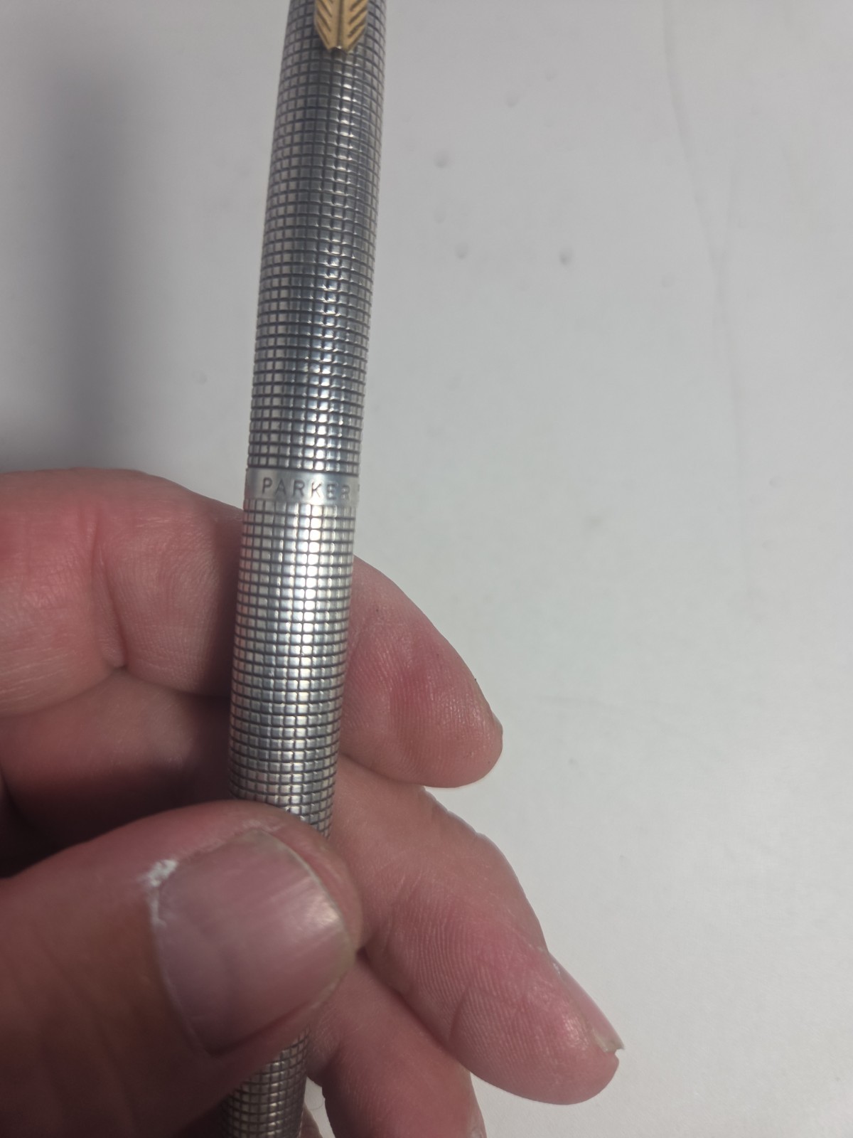 vintage parker sterling fountain pen 14 K Nib ( Broken Clip Please See Pics)