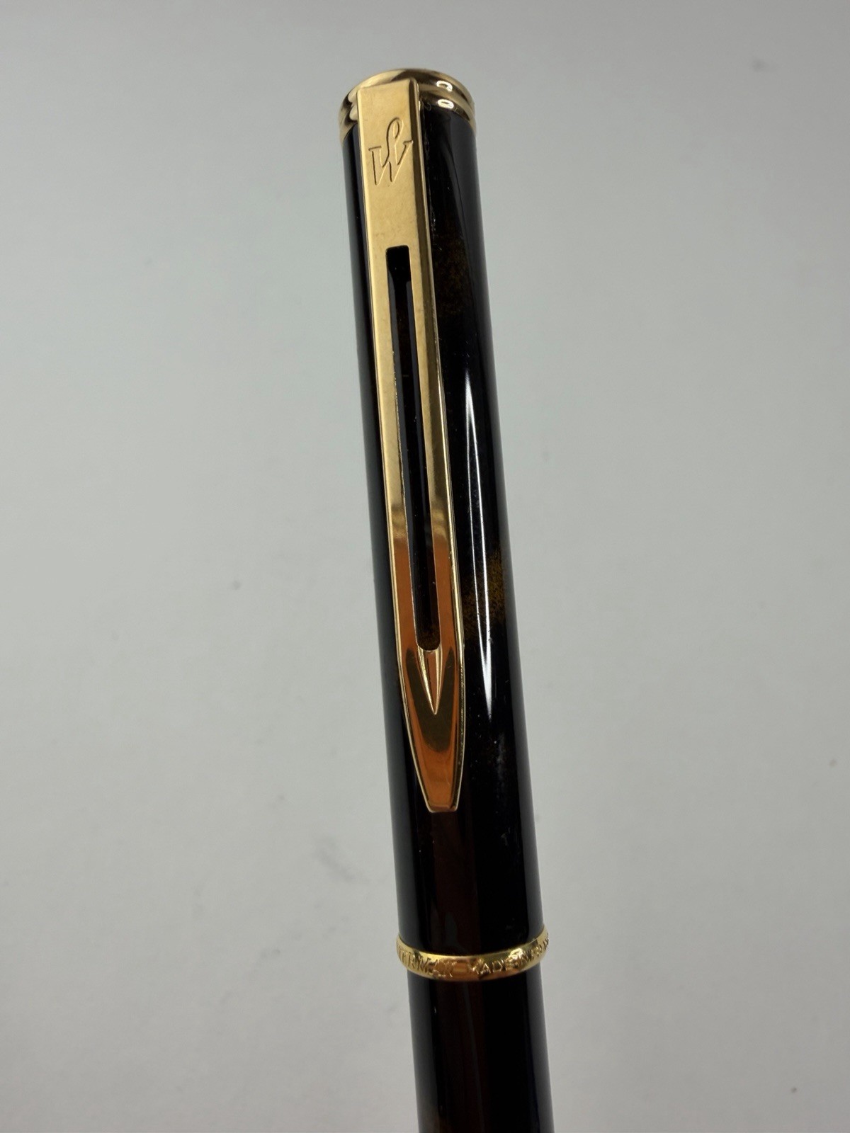 Waterman Executive Fountain Pen with 18k Gold Nib Brown Marble Lacquer France