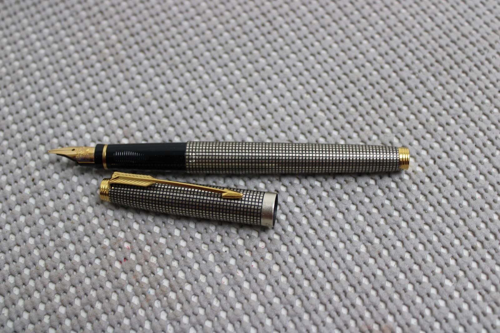 Parker Sonnet Fountain Pen France Starling Silver 925 E.II Gold 18Kt