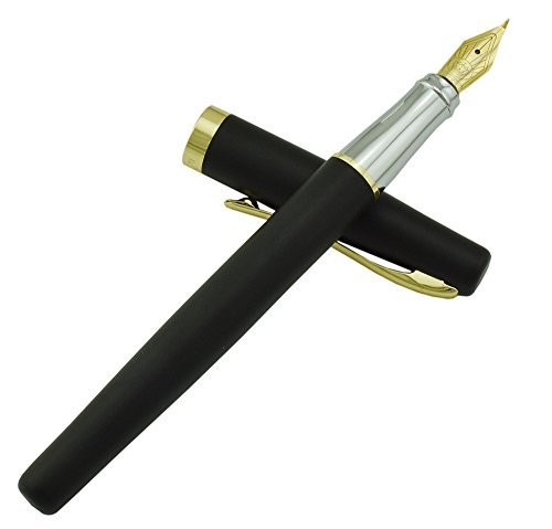 erofa Duke 209 Bent Nib Fountain Pen Matte Black, Fude Calligraphy Writing Pe…