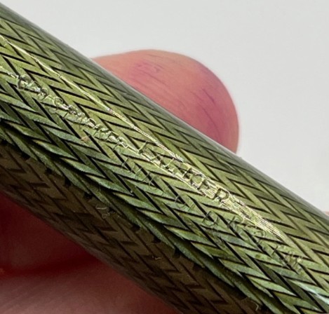 Green English Duofold Fountain Pen- Herringbone pattern – 14k gold nib