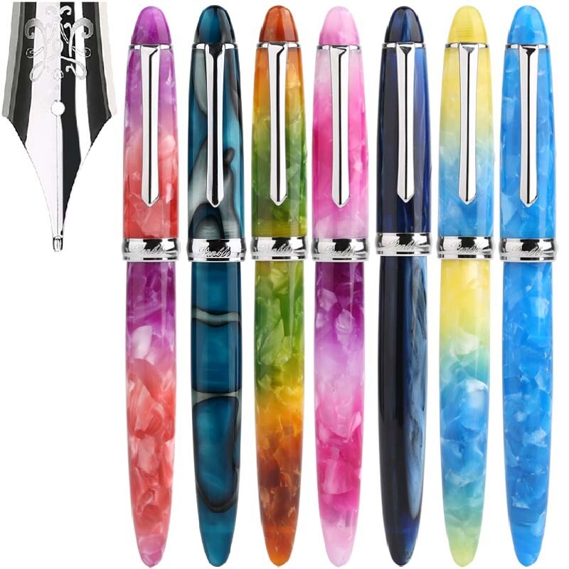 PENBBS 308 Acrylic China Fountain Pen Smooth Fine Nib 0.5mm Office Writing #B9