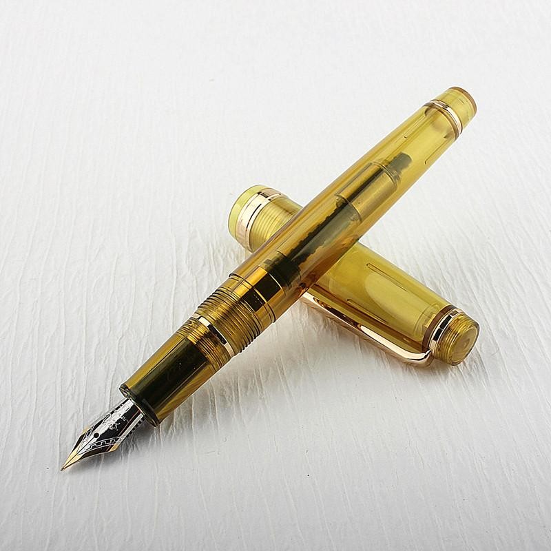 Jinhao 82 Fountain Pen Acrylic Ef/f/m/bent Nib Golden Trim with Converter Writin