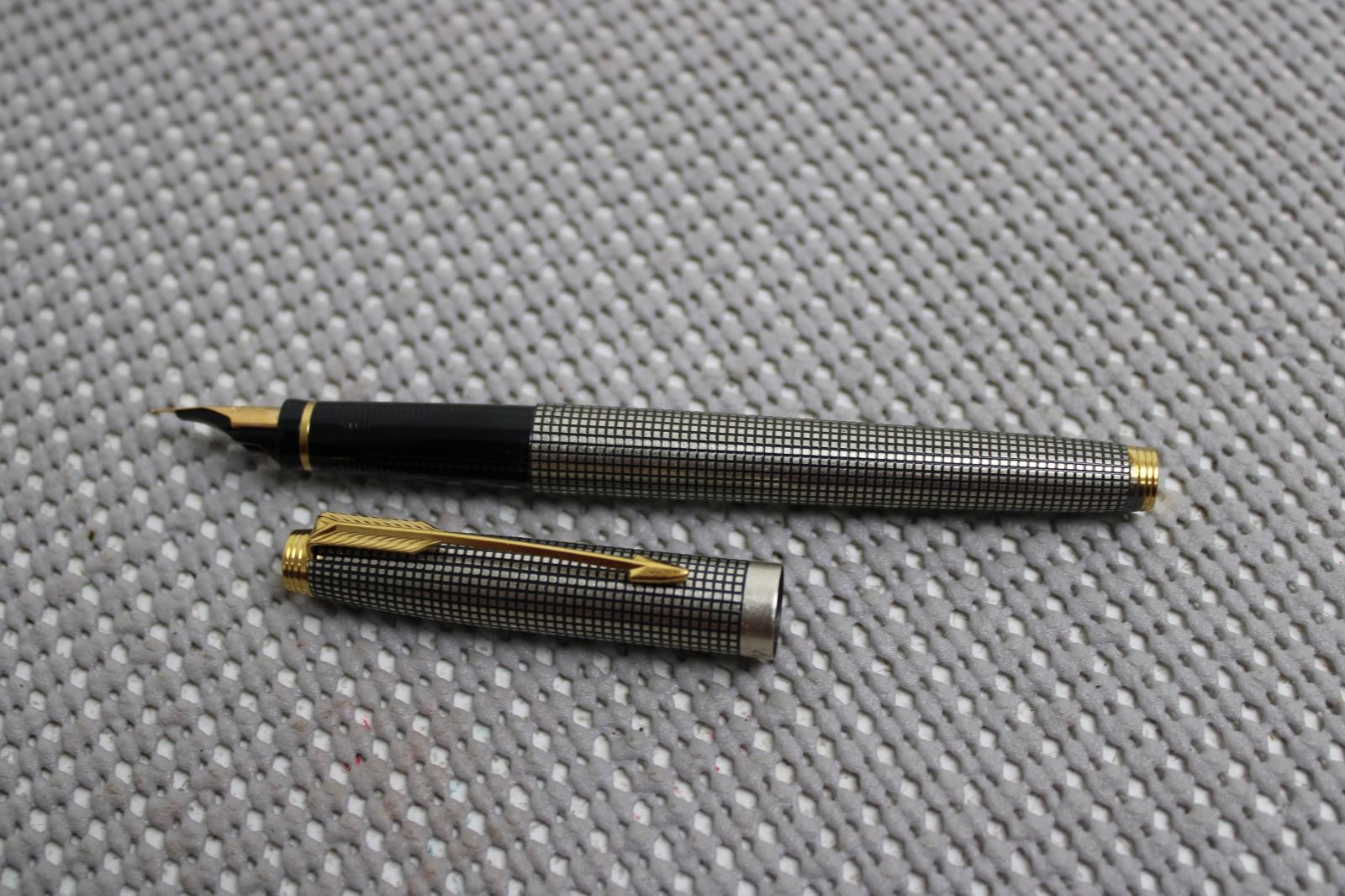 Parker Sonnet Fountain Pen France Starling Silver 925 E.II Gold 18Kt