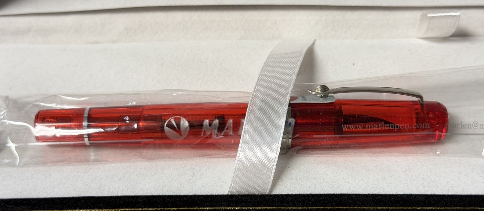 💥LN Marlen Riflessi Fountain Pen, Red Transparent, Medium Nib, Made in Italy