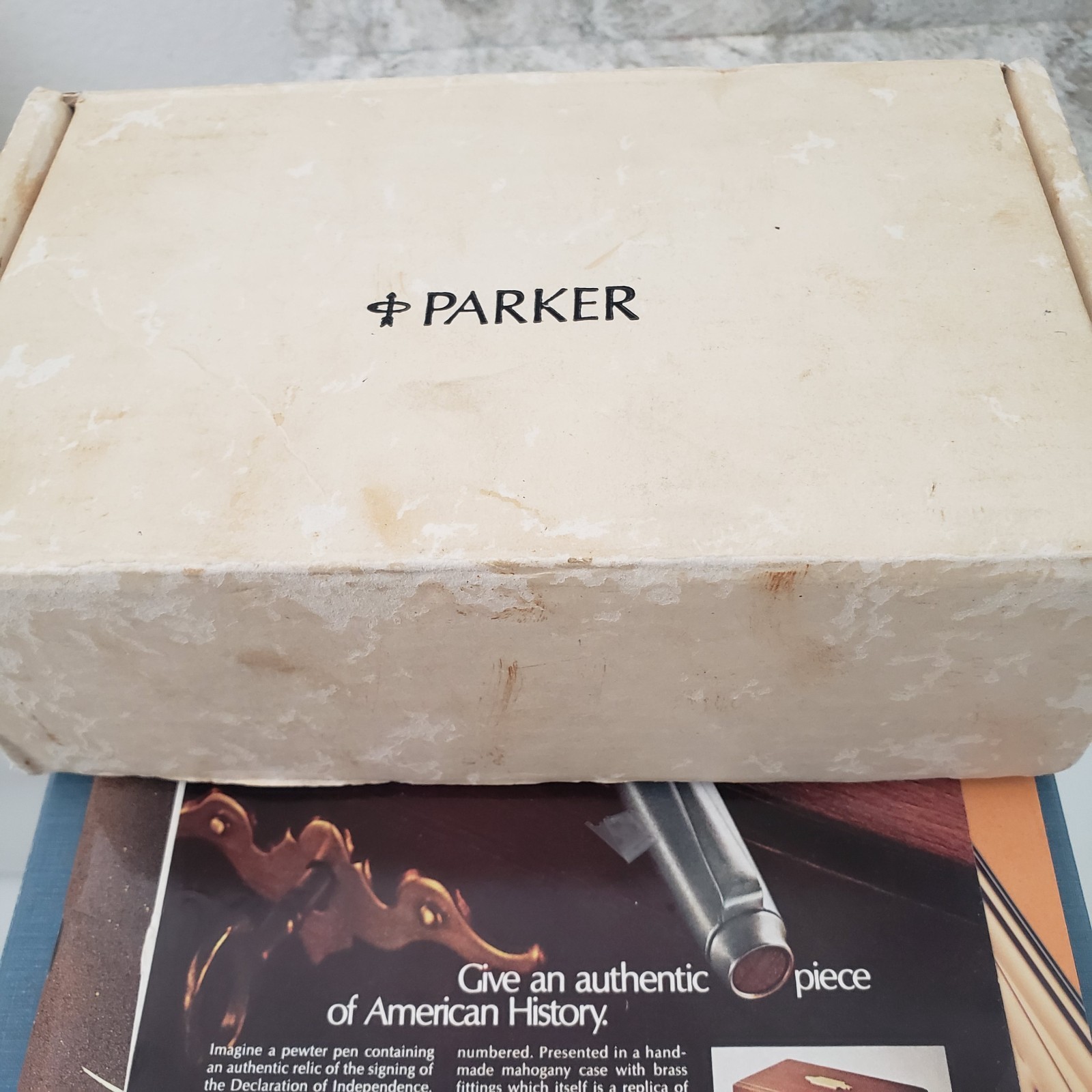 1975 Parker 75 Bicentennial Fountain Pen Made Pewter Cap & Barrel 14k Golf M Nib